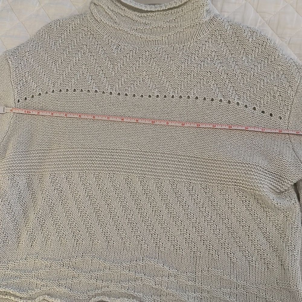 NWOT RARE Revolve John + Jenn Cream Turtleneck Fringe Sleeve Sweater Size M - Picture 14 of 15